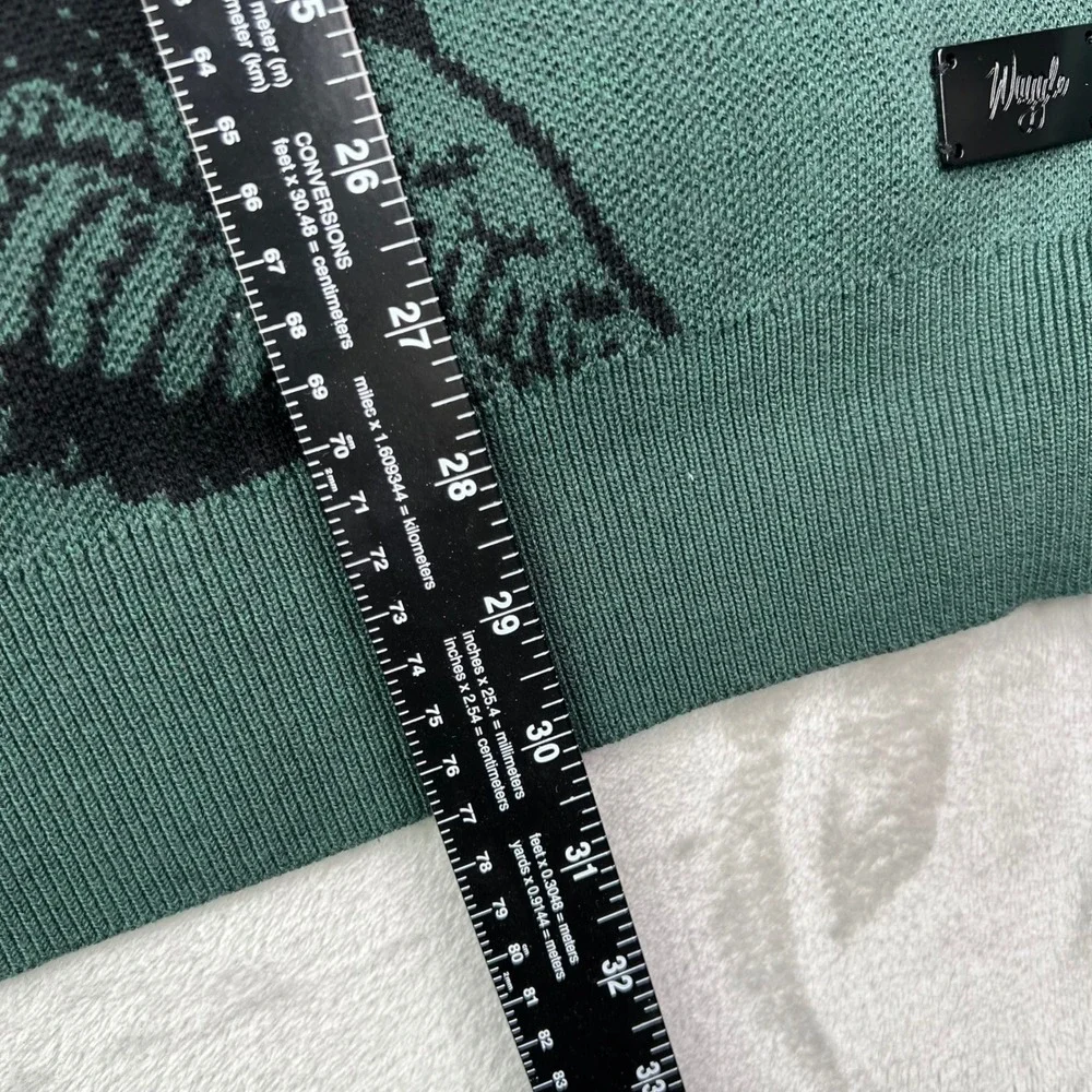 Waggle Migration Wildknit Sweater Mens 2XL Green Black Duck Graphic Crewneck‎